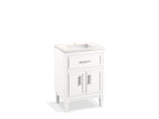 KOHLER K-33543-ASB-0 Southerk 24" Bathroom Vanity Cabinet With Sink And Quartz Top - White