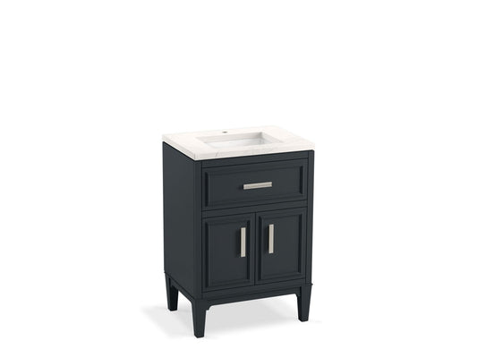 KOHLER K-33543-ASB-1WX Southerk 24" Bathroom Vanity Cabinet With Sink And Quartz Top In Slate Grey