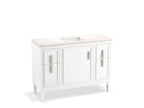 KOHLER K-33546-ASB-0 Southerk 48" Bathroom Vanity Cabinet With Sink And Quartz Top - White