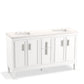 KOHLER K-33547-ASB-0 Southerk 60" Bathroom Vanity Cabinet With Sinks And Quartz Top In White