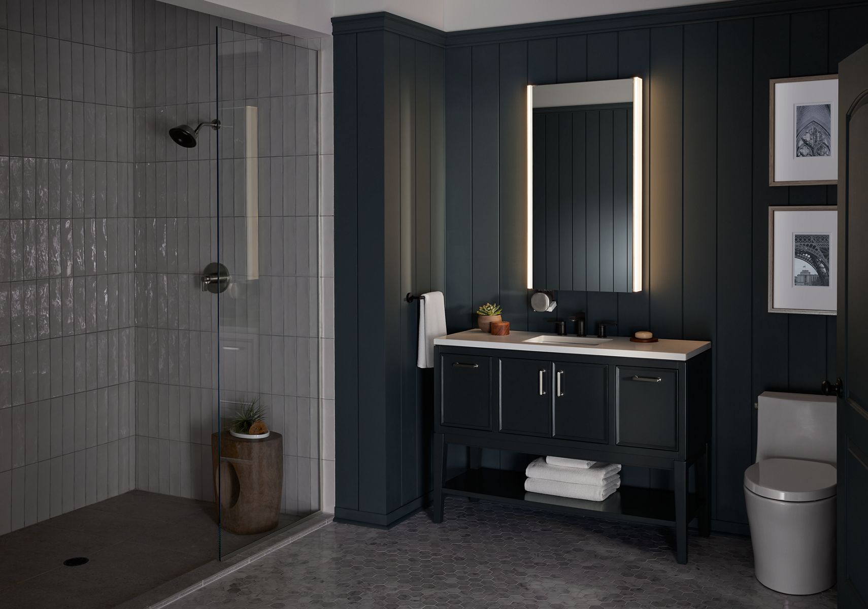 KOHLER K-81148-SLE-DA1 Maxstow 22" X 40" Lighted Medicine Cabinet - Dark Anodized Aluminum
