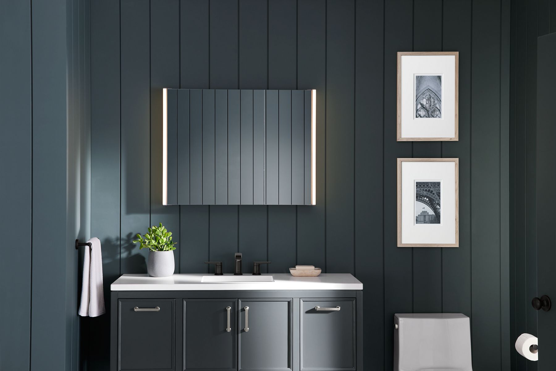 KOHLER K-81146-SLE-DA1 Maxstow 32" X 24" Lighted Medicine Cabinet - Dark Anodized Aluminum