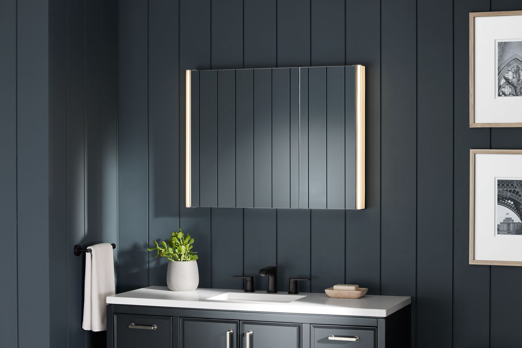 KOHLER K-81146-SLE-DA1 Maxstow 32" X 24" Lighted Medicine Cabinet - Dark Anodized Aluminum