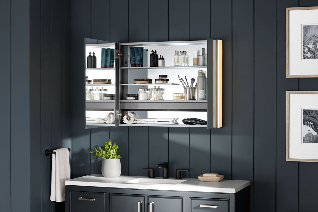 KOHLER K-81146-SLE-DA1 Maxstow 32" X 24" Lighted Medicine Cabinet - Dark Anodized Aluminum