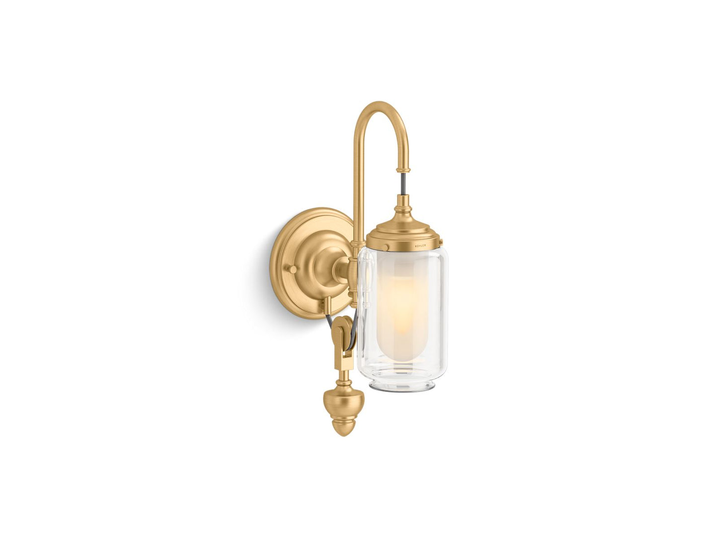 KOHLER K-72581-2GL Artifacts One-Light Adjustable Sconce In Brushed Moderne Brass