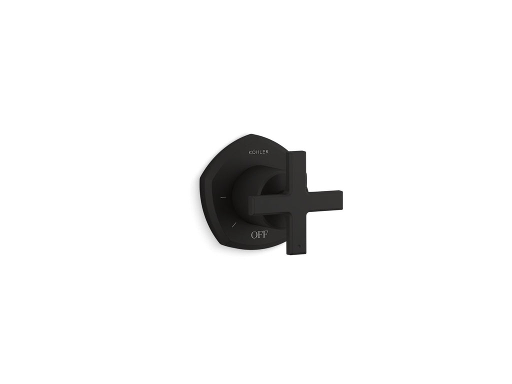 KOHLER K-T27041-3-BL Occasion Mastershower Volume Control Valve Trim With Cross Handle - Matte Black