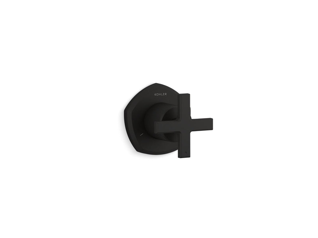 KOHLER K-T27042-3-BL Occasion Mastershower Transfer Valve Trim With Cross Handle - Matte Black