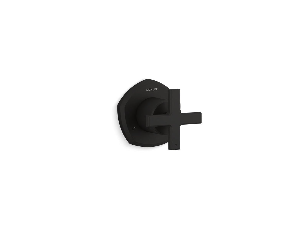KOHLER K-T27042-3-BL Occasion Mastershower Transfer Valve Trim With Cross Handle - Matte Black