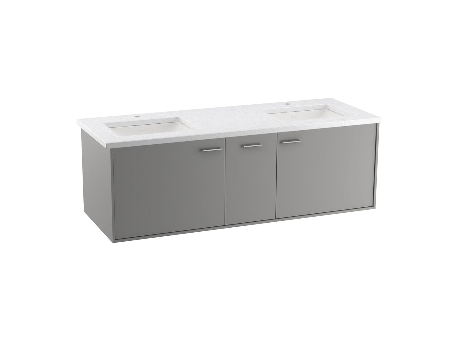 KOHLER K-99548-1WT Jute 60" Wall-Hung Bathroom Vanity Cabinet In Mohair Grey