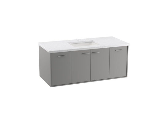 KOHLER K-99544-1WT Jute 48" Wall-Hung Bathroom Vanity Cabinet In Mohair Grey