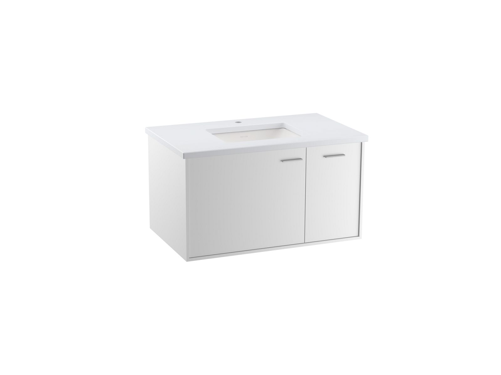 KOHLER K-CM99543-BD1-1WA Jute 36" Wall-Hung Bathroom Vanity Cabinet With Sink And Quartz Top - Linen White
