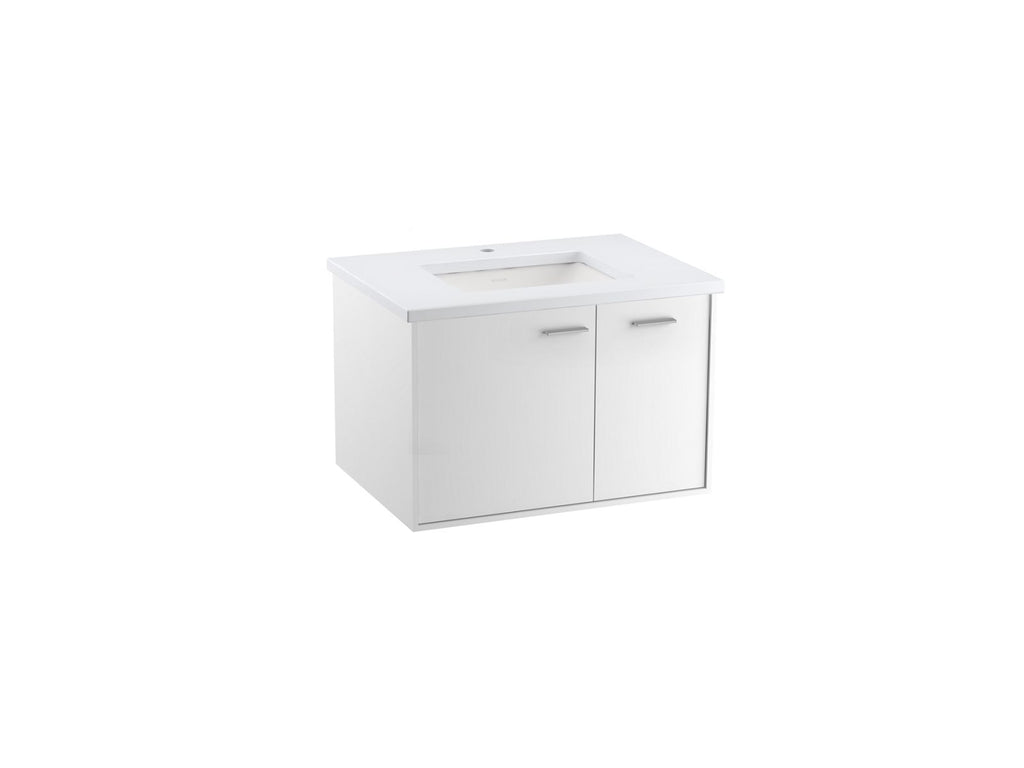 KOHLER K-CM99541-BD1-1WA Jute 31" Wall-Hung Bathroom Vanity Cabinet With Sink And Quartz Top - Linen White