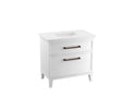 KOHLER K-CM33559-BD1-1WA Artifacts 36" Bathroom Vanity Cabinet With Sink And Quartz Top In Linen White