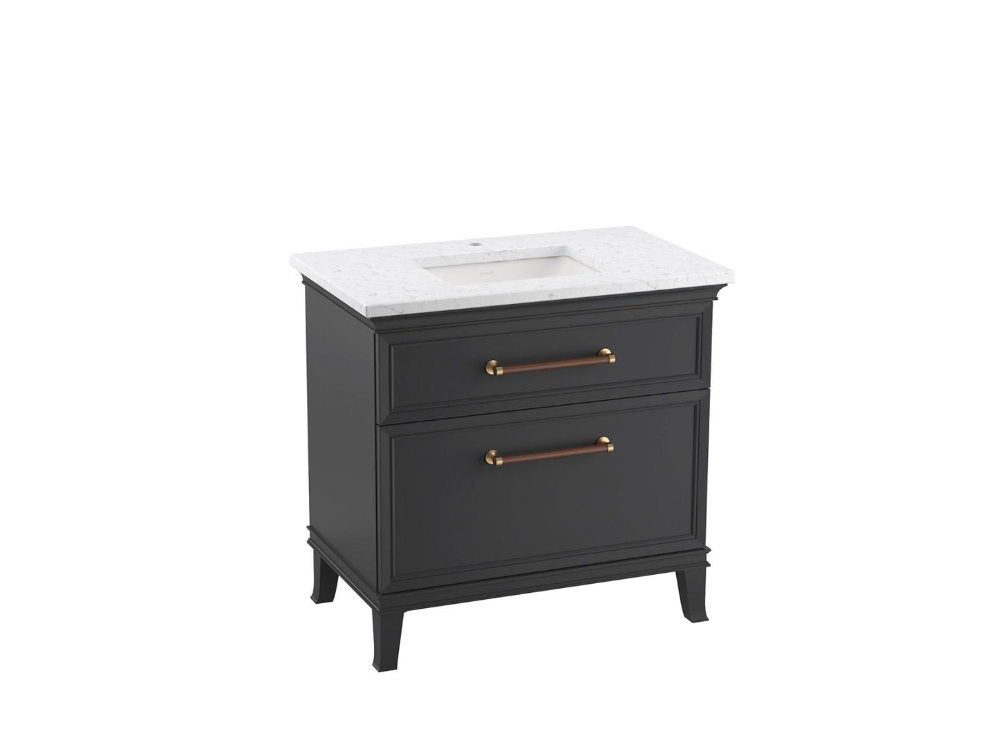 KOHLER K-CM33559-BD1-1WX Artifacts 36" Bathroom Vanity Cabinet With Sink And Quartz Top In Slate Grey