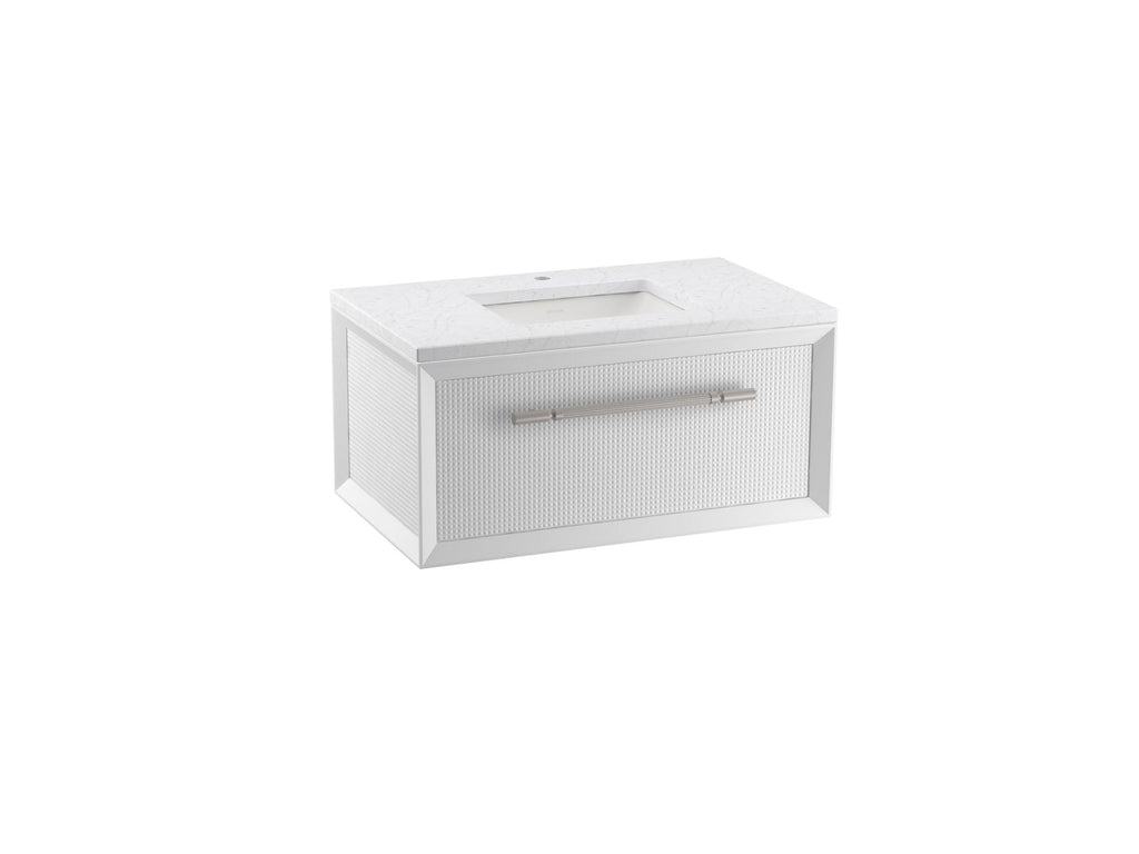 KOHLER K-CM33562-BD1-0 Enivo 36" Wall-Hung Bathroom Vanity Cabinet With Sink And Quartz Top - White