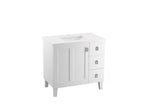 KOHLER K-CM99533-BD1-1WT Poplin 36" Bathroom Vanity Cabinet With Sink And Quartz Top - Mohair Grey