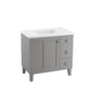 KOHLER K-99533-LGR-1WT Poplin 36" Bathroom Vanity Cabinet In Mohair Grey