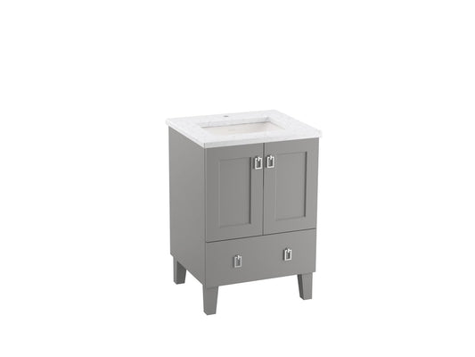 KOHLER K-99527-LG-1WT Poplin 24" Bathroom Vanity Cabinet In Mohair Grey