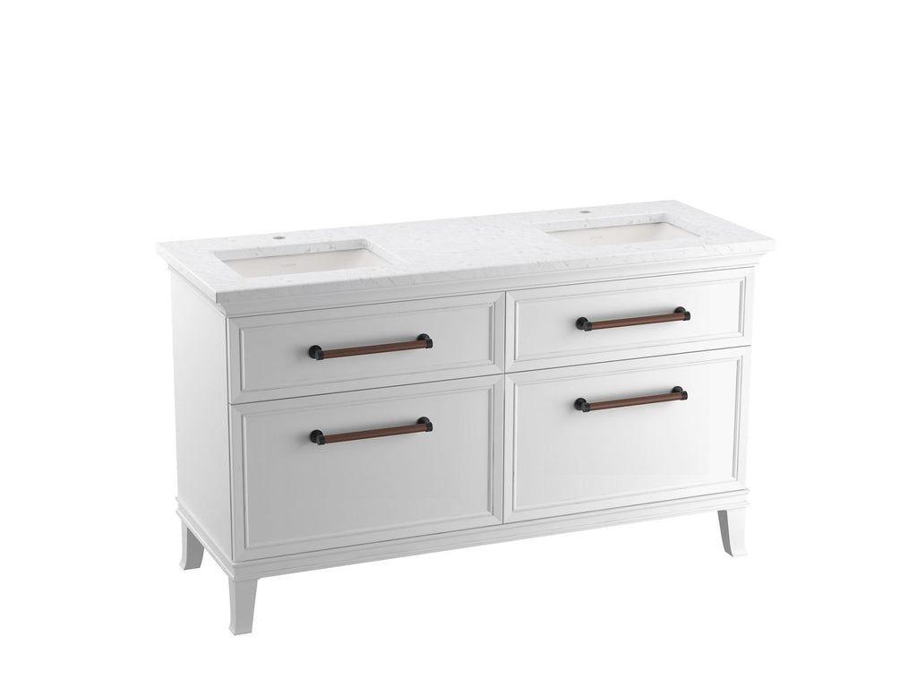 KOHLER K-CM33560-BD1-1WX Artifacts 60" Bathroom Vanity Cabinet With Sinks And Quartz Top - Slate Grey