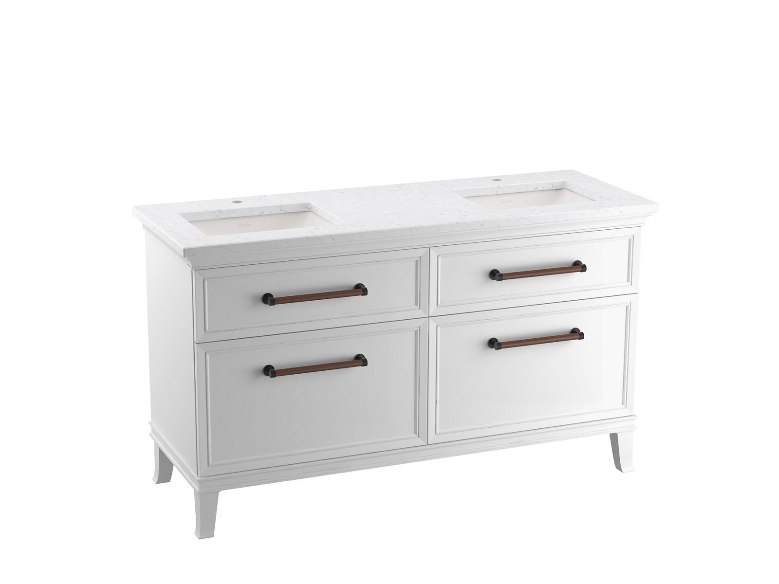 KOHLER K-CM33560-BD1-1WX Artifacts 60" Bathroom Vanity Cabinet With Sinks And Quartz Top - Slate Grey