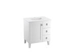 KOHLER K-CM99530-BD1-1WT Poplin 30" Bathroom Vanity Cabinet With Sink And Quartz Top - Mohair Grey