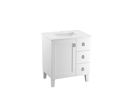 KOHLER K-CM99530-BD1-1WB Poplin 30" bathroom vanity cabinet with sink and quartz top - Claret Suede