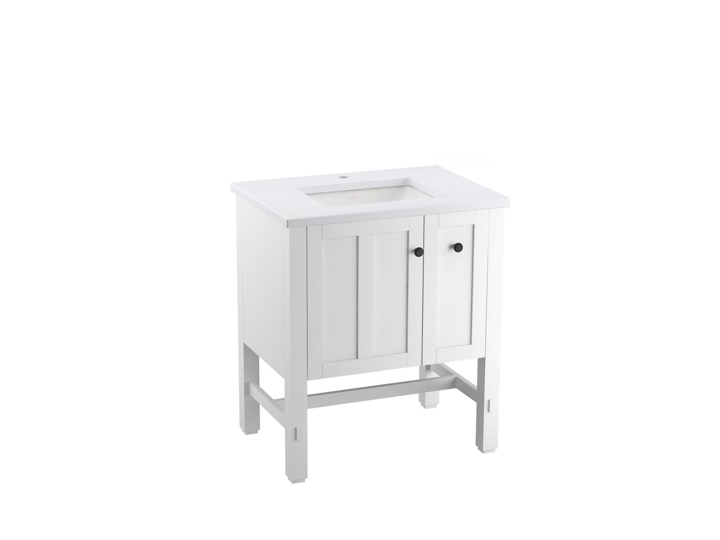 KOHLER K-CM5289-BD1-1WA Tresham 30" Bathroom Vanity Cabinet With Sink And Quartz Top In Linen White