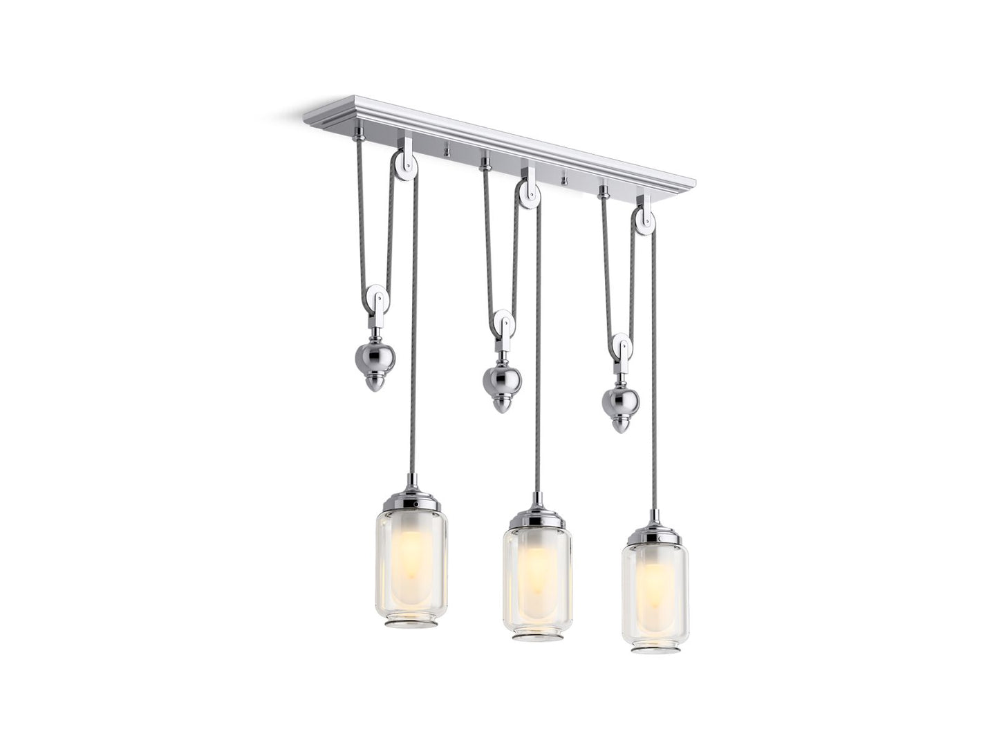 KOHLER K-22659-CH03-CPL Artifacts 27-1/2" Adjustable Linear Chandelier In Polished Chrome