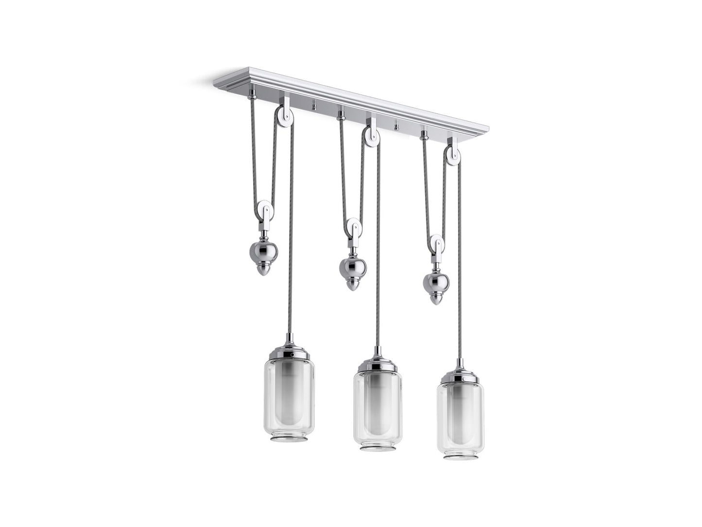 KOHLER K-22659-CH03-CPL Artifacts 27-1/2" Adjustable Linear Chandelier In Polished Chrome