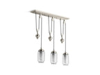 KOHLER K-22659-CH03-SNL Artifacts 27-1/2" Adjustable Linear Chandelier In Polished Nickel