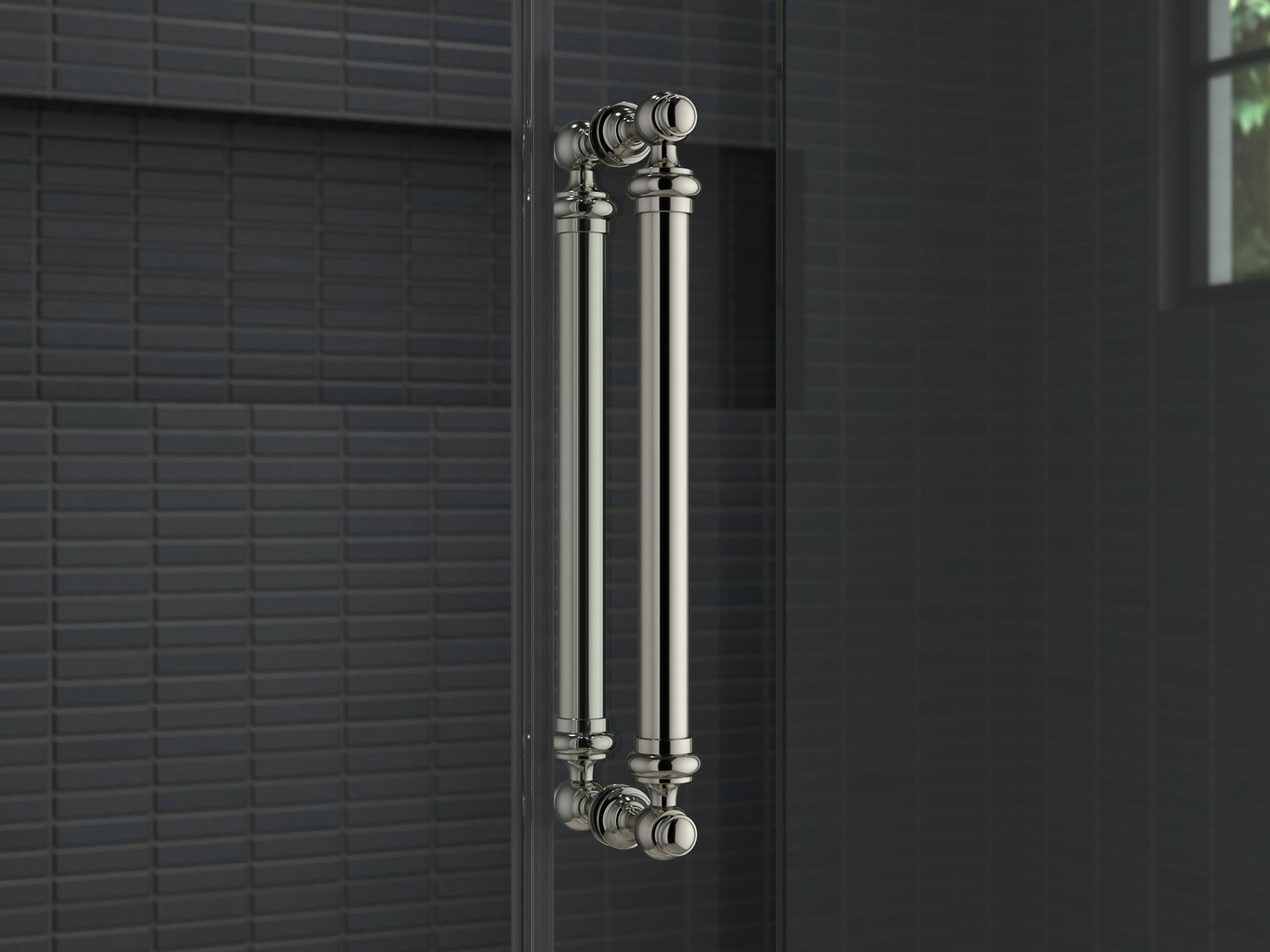 KOHLER K-701728-BN Artifacts 16-7/16" Back-To-Back Shower Door Handles - Vibrant Brushed Nickel
