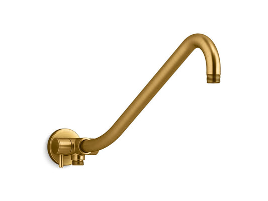 KOHLER K-76337-2MB Gooseneck Rainhead Arm With 2-Way Diverter In Vibrant Brushed Moderne Brass