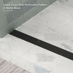 KOHLER K-80659-BL 2-1/2" X 36" Linear Drain Grate With Perforated Pattern - Matte Black