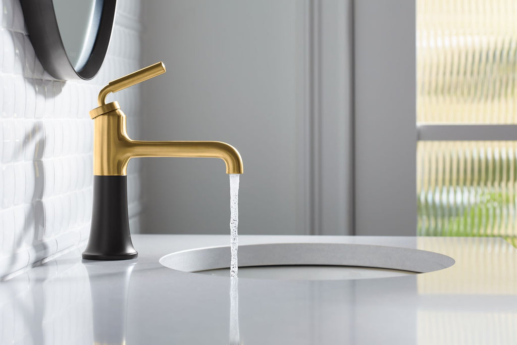 KOHLER K-27415-4N-2MB Tone Single-Handle Bathroom Sink Faucet, 0.5 Gpm - Vibrant Brushed Moderne Brass
