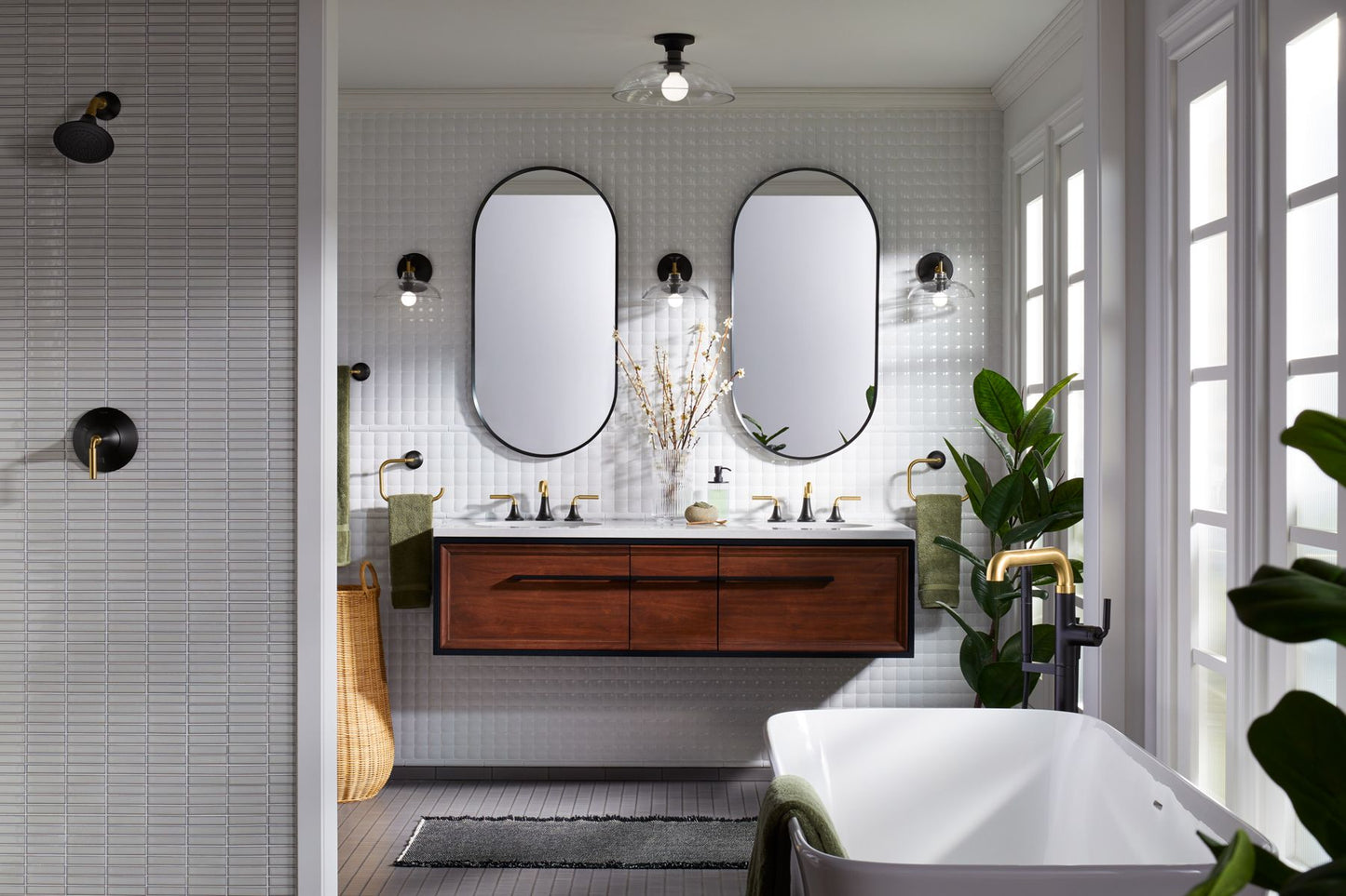 KOHLER K-26051-BNL Essential 20" x 40" capsule framed mirror - Brushed Nickel