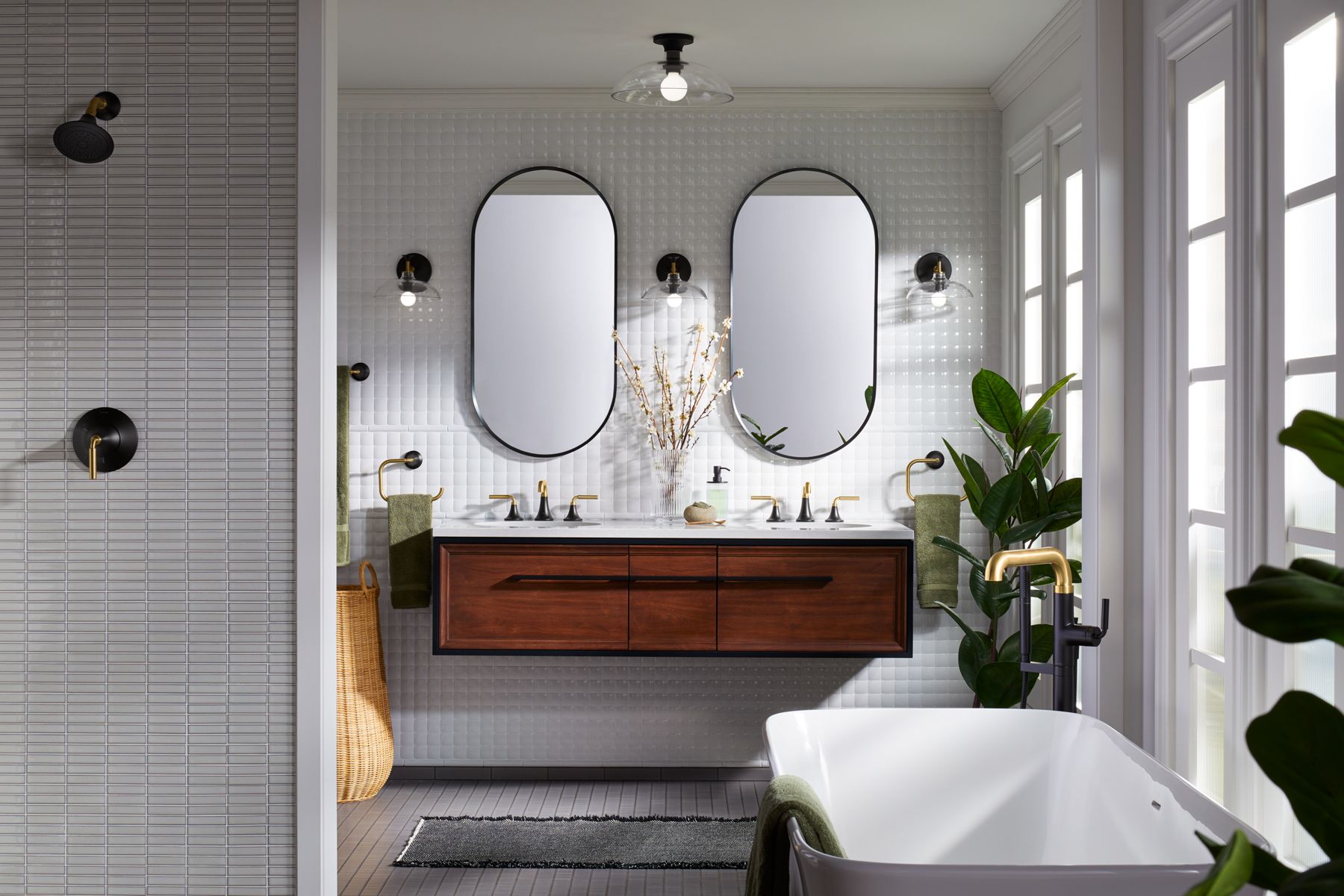 KOHLER K-26051-BLL Essential 20" X 40" Capsule Framed Mirror - Matte Black