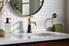 KOHLER K-27415-4N-2MB Tone Single-Handle Bathroom Sink Faucet, 0.5 Gpm - Vibrant Brushed Moderne Brass