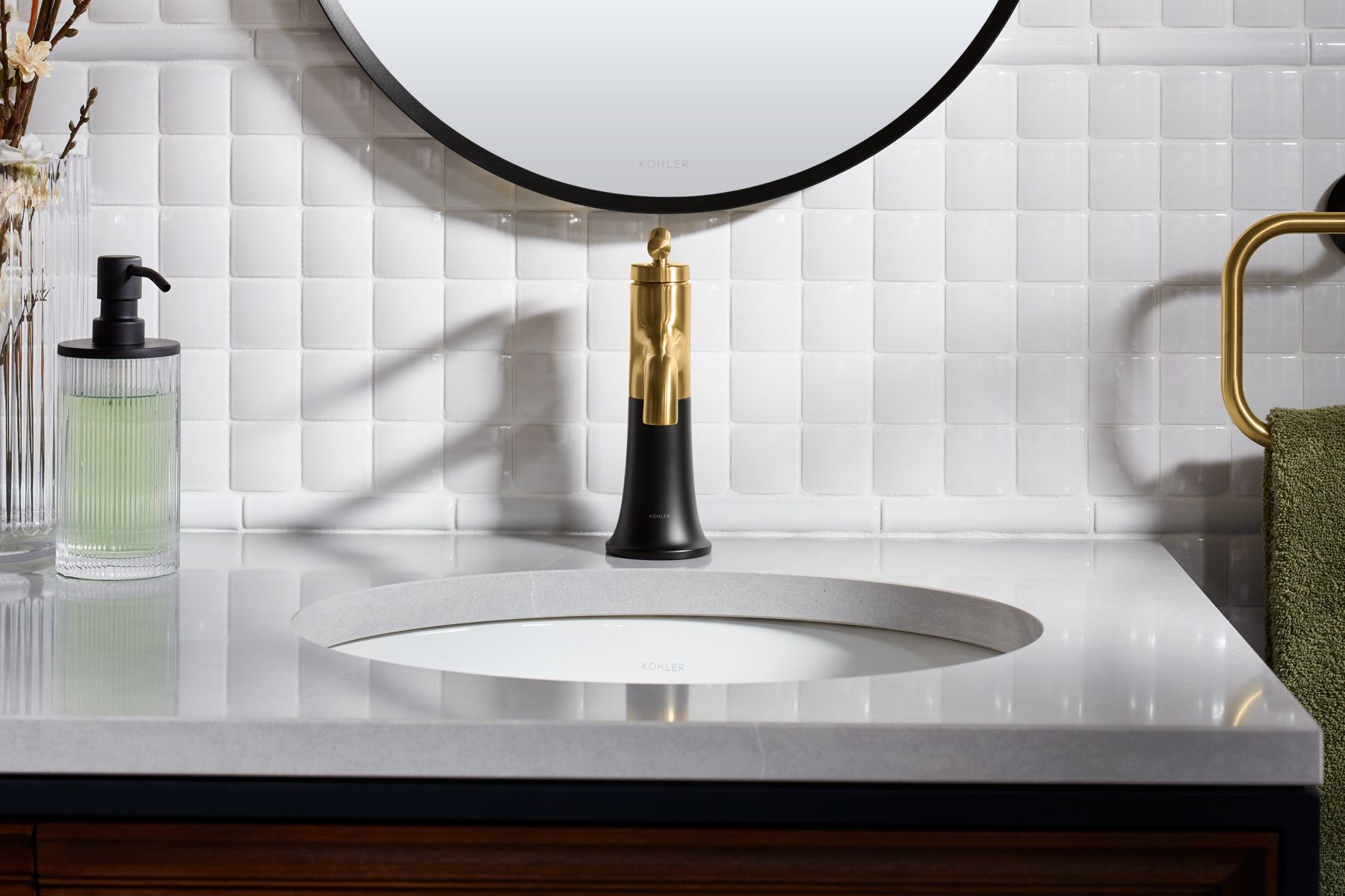 KOHLER K-27415-4N-2MB Tone Single-Handle Bathroom Sink Faucet, 0.5 Gpm - Vibrant Brushed Moderne Brass