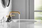 KOHLER K-27416-4N-BMB Tone Widespread Bathroom Sink Faucet, 0.5 Gpm - Matte Black With Brushed Moderne Brass
