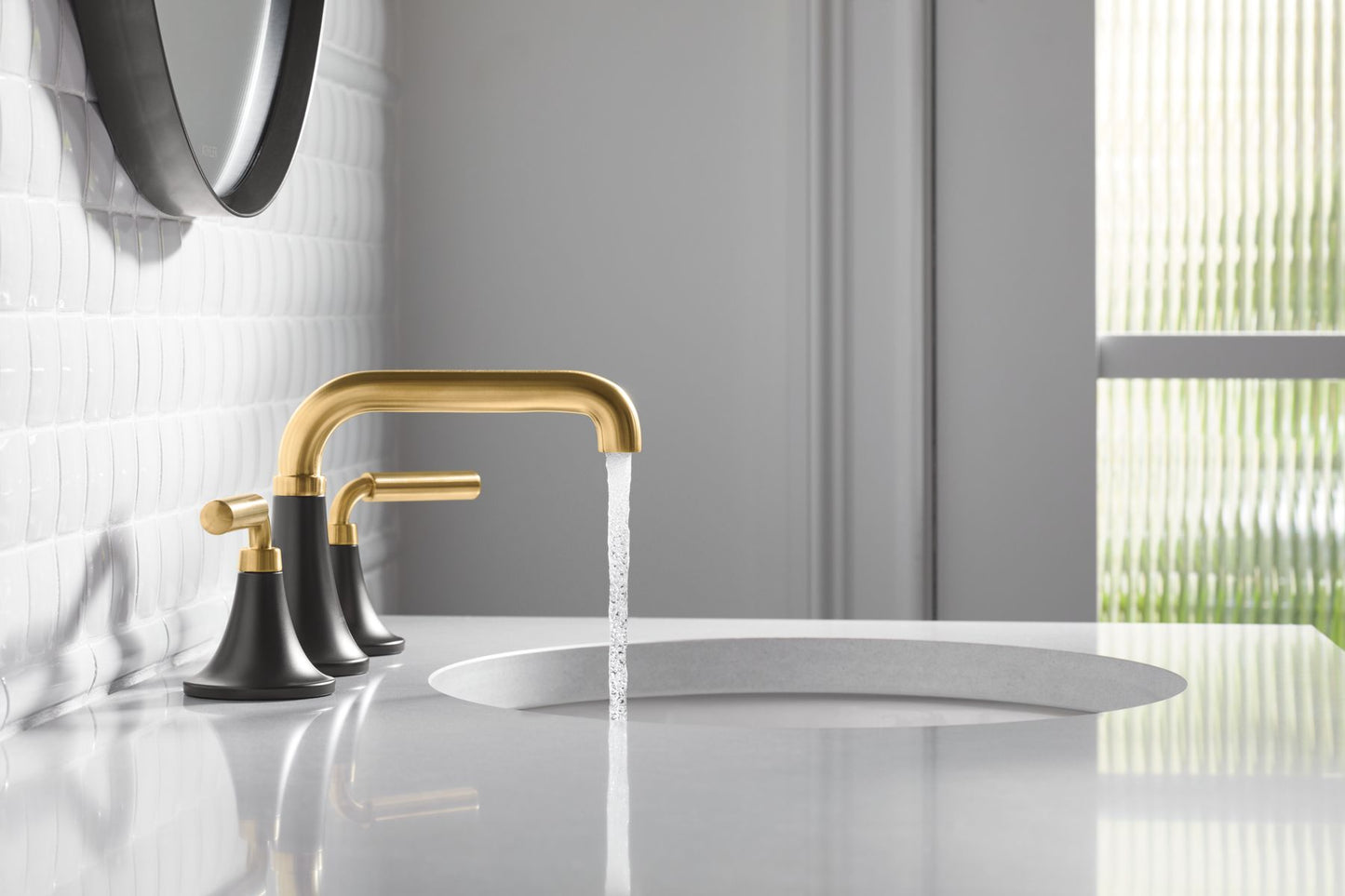 KOHLER K-27416-4-2MB Tone Widespread bathroom sink faucet, 1.2 gpm - Vibrant Brushed Moderne Brass