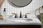 KOHLER K-27416-4N-BMB Tone Widespread Bathroom Sink Faucet, 0.5 Gpm - Matte Black With Brushed Moderne Brass