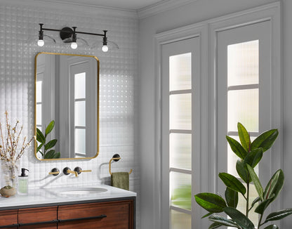 KOHLER K-31770-SC03-BML Tone Three-light sconce - Black with Brass Trim