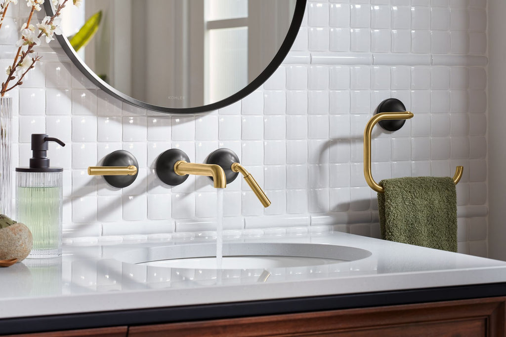 KOHLER K-T26439-4-CP Tone Wall-Mount Bathroom Sink Faucet Trim, 1.2 Gpm - Polished Chrome