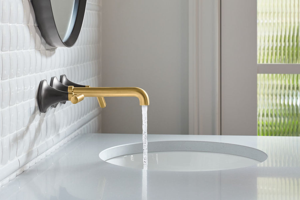 KOHLER K-T26439-4-CP Tone Wall-Mount Bathroom Sink Faucet Trim, 1.2 Gpm - Polished Chrome