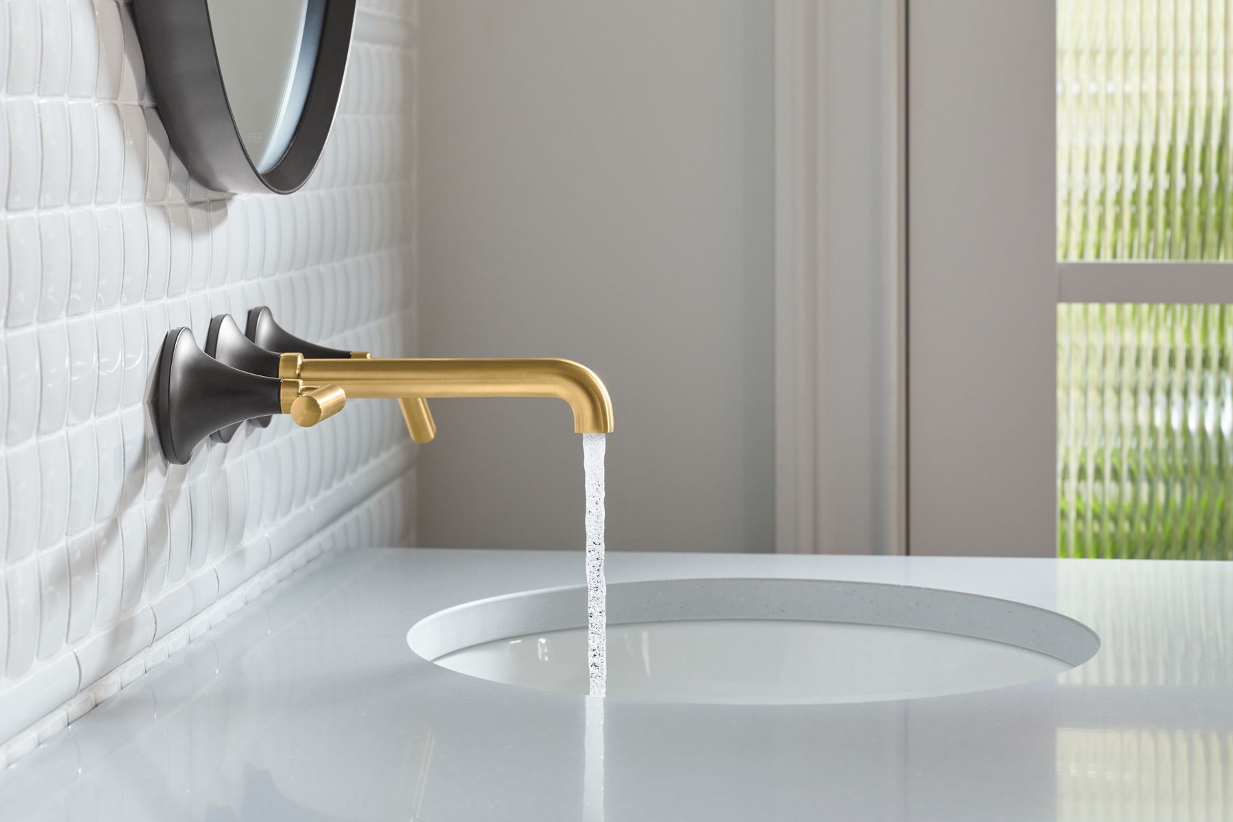 KOHLER K-T26439-4-CP Tone Wall-Mount Bathroom Sink Faucet Trim, 1.2 Gpm - Polished Chrome