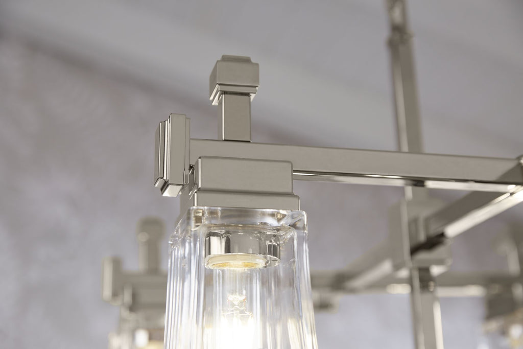 KOHLER K-31759-CH08-SNL Riff 35" Chandelier - Polished Nickel