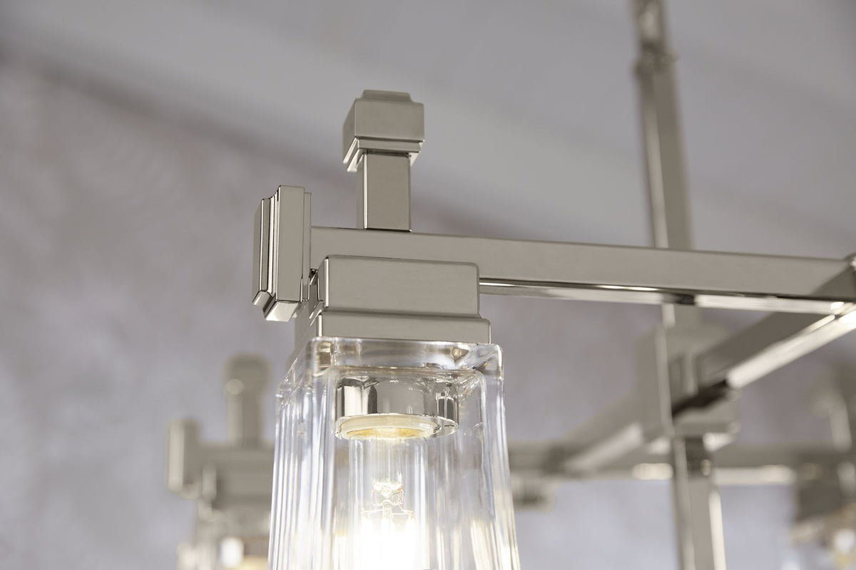 KOHLER K-31759-CH08-SNL Riff 35" Chandelier - Polished Nickel