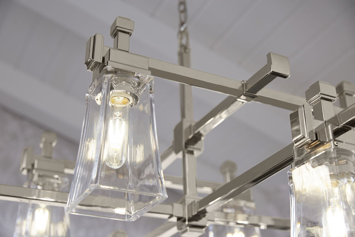 KOHLER K-31759-CH08-SNL Riff 35" Chandelier - Polished Nickel