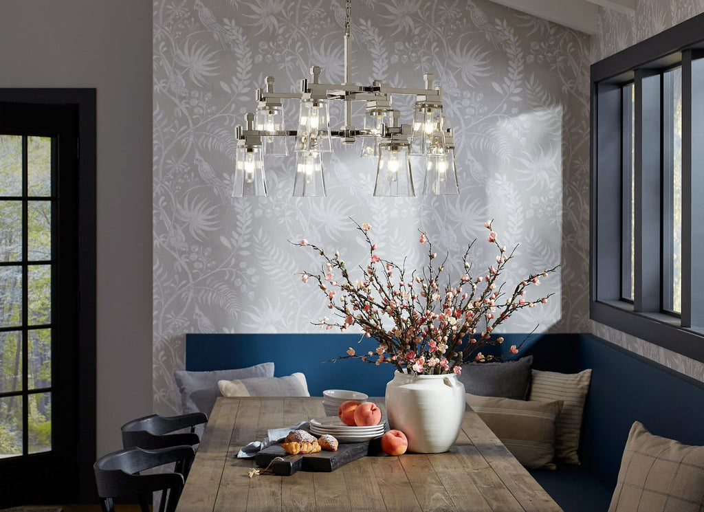 KOHLER K-31759-CH08-SNL Riff 35" Chandelier - Polished Nickel
