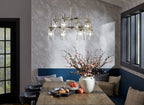 KOHLER K-31759-CH08-SNL Riff 35" Chandelier - Polished Nickel